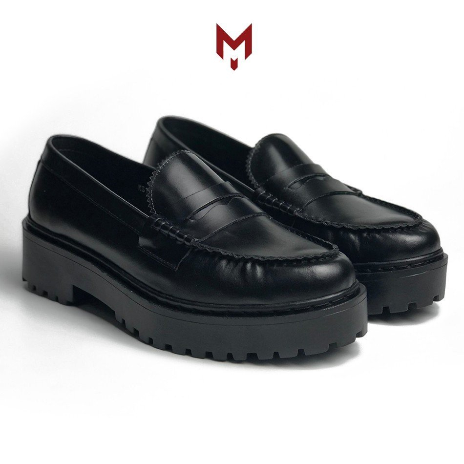 Giày tây lười nam Penny Loafer MAD Chunky Black da bò cao cấp chính hãng giá rẻ chất lượng tốt thời trang phong cách trẻ