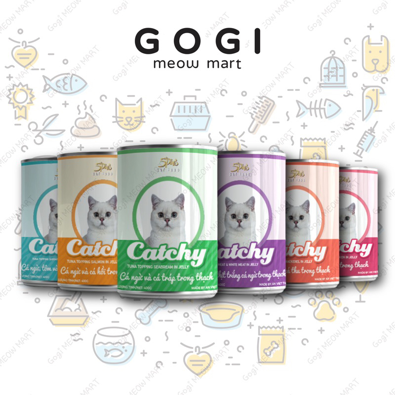 Pate Catchy 5plus 400g Cho MÈo Thức ăn Dinh Dưỡng Thú Cưng Gogi Meow