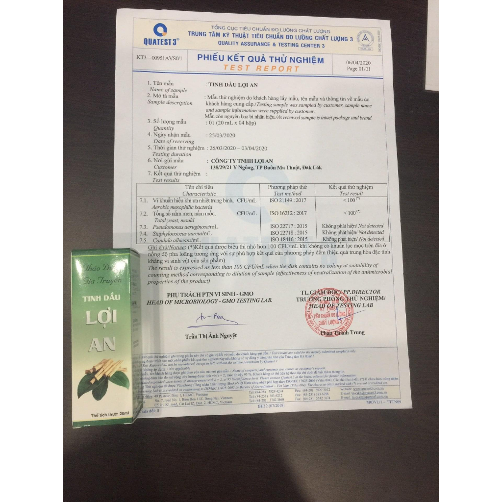 Ảnh Tinh Dầu Lợi An, Tinh Dầu Lợi An Chính Hãng, Tinh Dầu Bôi Ho - Sổ Mũi, Tăng Đề Kháng Cho bé - Dầu Tràm 3