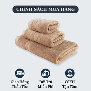 Combo Khăn Tắm, Khăn Mặt, Khăn Gội Cotton 100% SWAN TOWEL mềm mại thấm hút tốt
