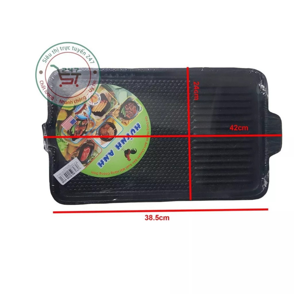 Chảo nướng - vỉ nướng Hàn Quốc chống dính dể dàng nướng thịt BBQ chảo vuông -chảo chữ nhật