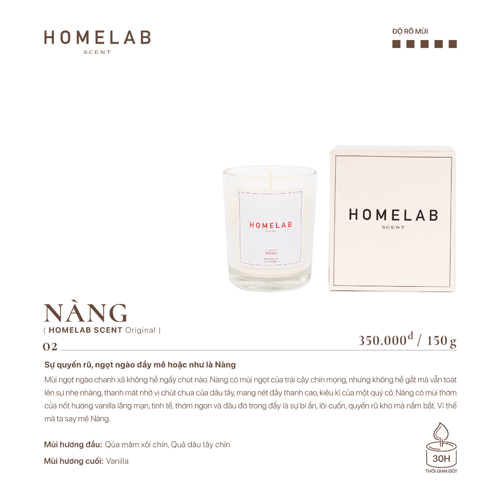 Ảnh Nến thơm phòng mùi hương NÀNG - mùi ngọt nhẹ best seller mùi hương thiên nhiên quyến rũ 150g_HOMELAB 4