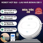 Robot hút bụi lau nhà tự sạc thông minh OB11, máy hút bụi mini gia đình tự sạc cảm biến chống rơi, sử dụng qua app — ảnh 1