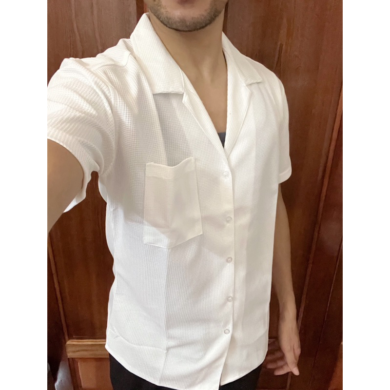 Áo Sơ Mi Nam Ngắn Tay Cổ Cuba Vải Lụa Băng Ice Silk Mềm Mịn, Thông Thoáng