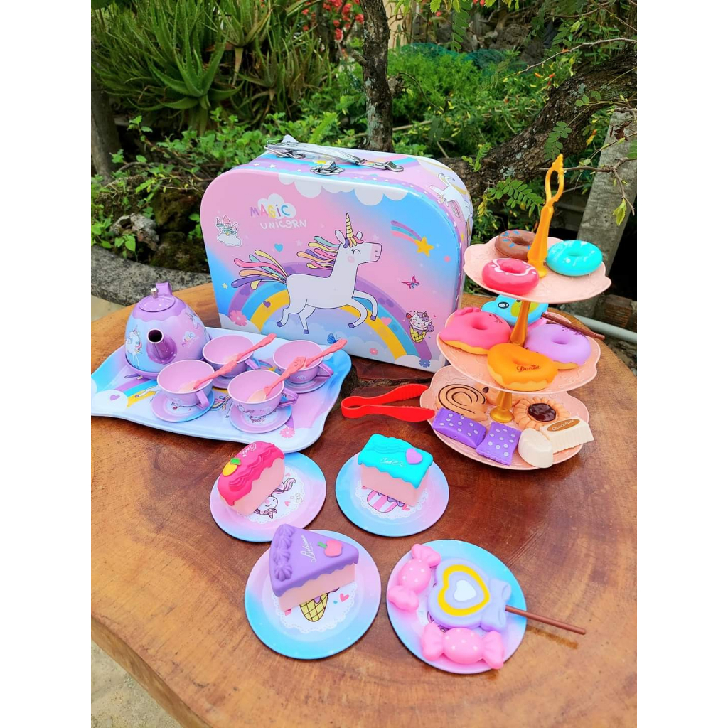 Đồ Chơi Trà Bánh Vali Trà Bánh Tiệc Trà Ngựa Pony 48 Chi Tiết Cho Bé Gái Trò Chơi Nhập Vai - Đồ Chơi Cho Bé PUKAPI