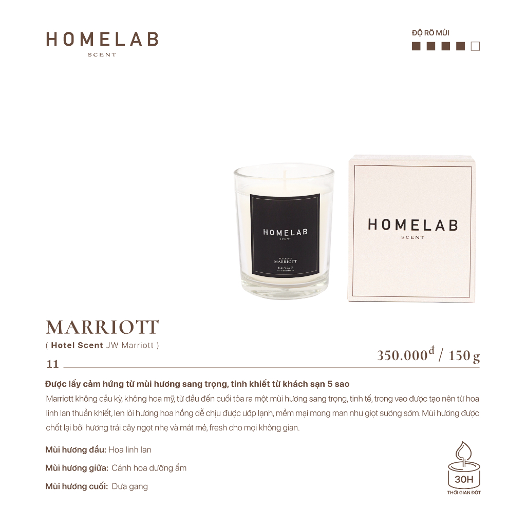 Ảnh Nến thơm mùi khách sạn 5 sao JW MARRIOTT mùi hương sang trọng, tinh khiết 150g_HOMELAB 4