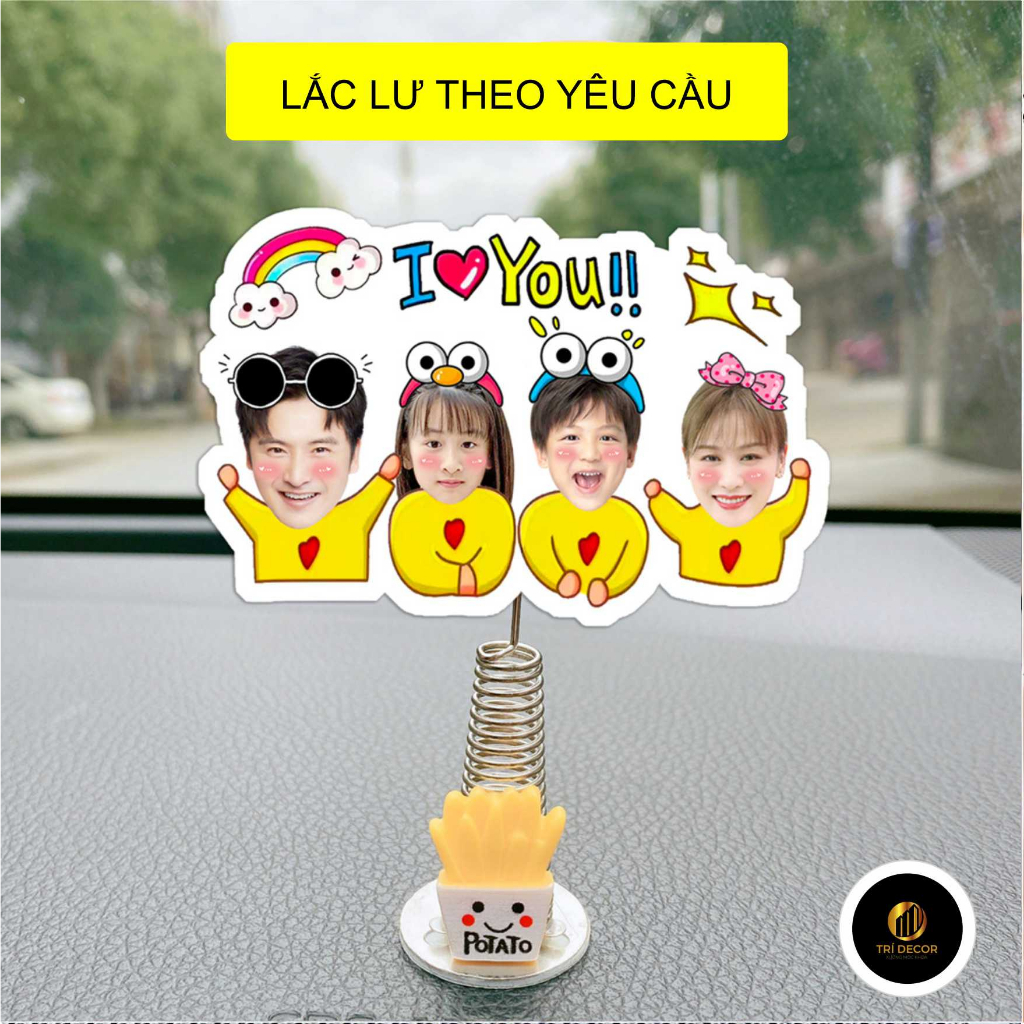Standee lò xo lắc lư gia đình in theo yêu cầu đáng yêu trong suốt đế dính trang trí in theo yêu cầu