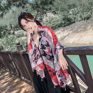 Khăn choàng boho đi biển, Khăn choàng du lịch mùa hè Bohemian Họa Tiết Thổ Cẩm, phong cách vintage