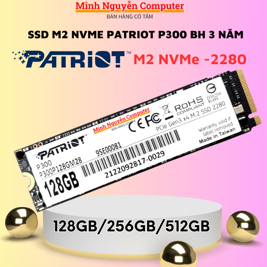 Pcie Ssd Patriot 512gb SSD M2 NVMe 128GB/256GB/512GB P300 PATRIOT