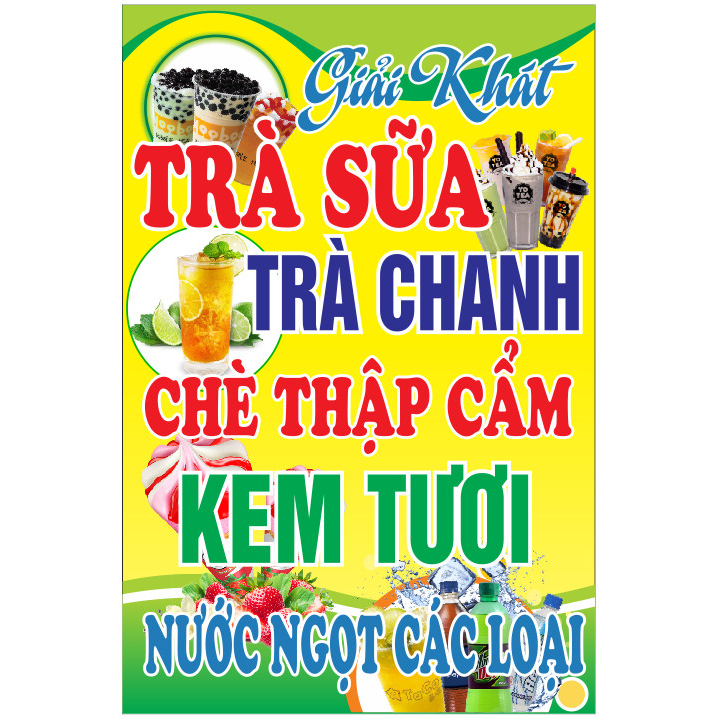 Biển bạt nước mía siêu sạch, nước giải khát, bia hơi, trà sữa sẵn kích thước giá siêu rẻ