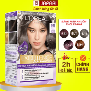 Thuốc Nhuộm Tóc Phủ Bạc Loreal Thời Trang CHÍNH HÃNG -Thuốc Nhuộm Tóc Tại Nhà Màu Nâu Lạnh, Xám Khói, Đen, Vàng-Japari