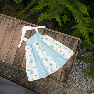 Váy hai dây phối màu cho bé gái - thô cotton mát- 1-7 tuổi (8-26kg) N037