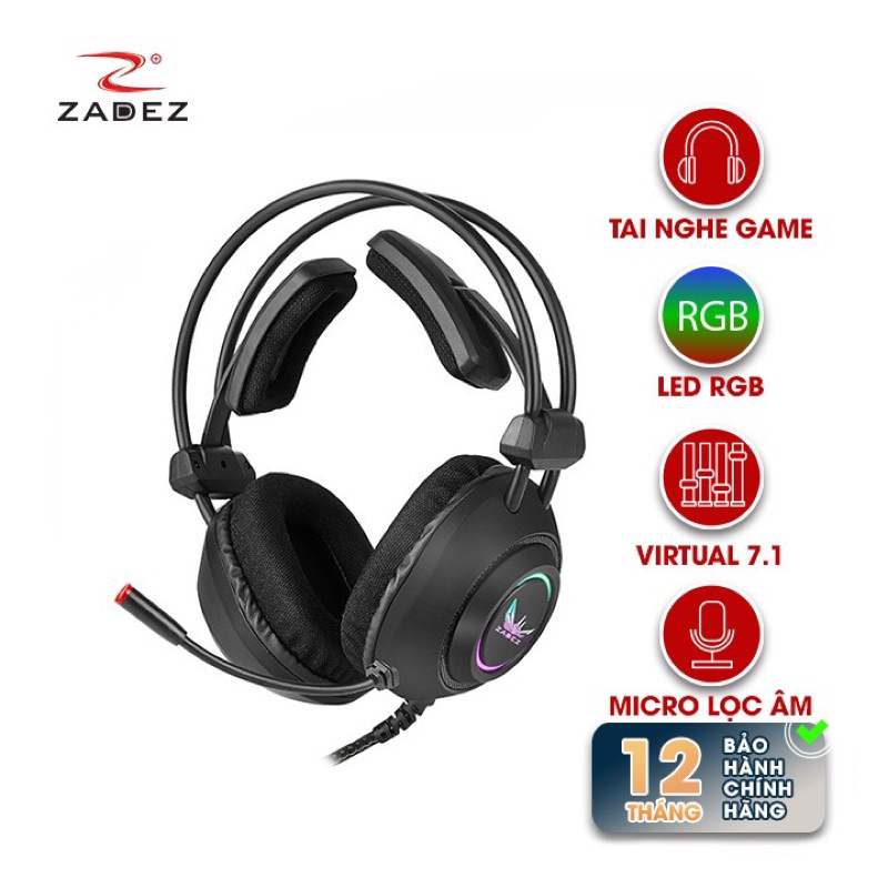 [CỔNG USB] Tai nghe trùm tai Gaming 7.1 Surround Virtual ZADEZ GT-326P ...