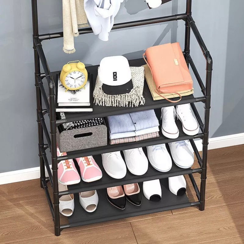 Kệ đựng giày kèm móc treo đồ đa năng, tiện dụng
