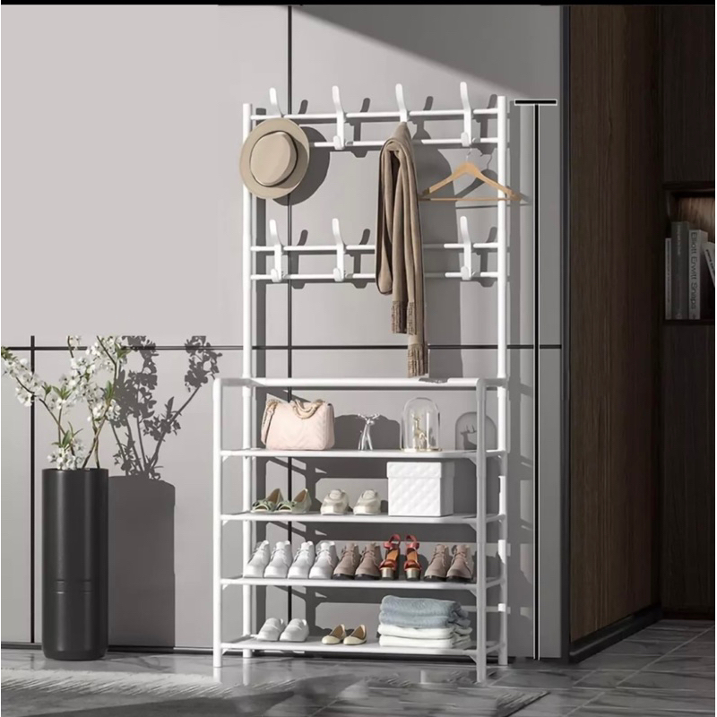 Kệ đựng giày kèm móc treo đồ đa năng, tiện dụng