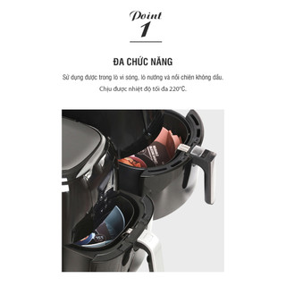 Khay silicone Proki dung tích 3.5L (210X185X70MM) dành cho nồi chiên không dầu và lò vi sóng dùng để nấu ăn