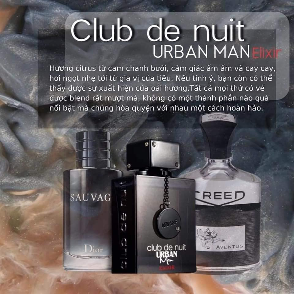 [Mã COSBAUH3 giảm 8% đơn 300K] Nước Hoa Nam Armaf Club De Nuit Urban Man Elixir EDP 105ml