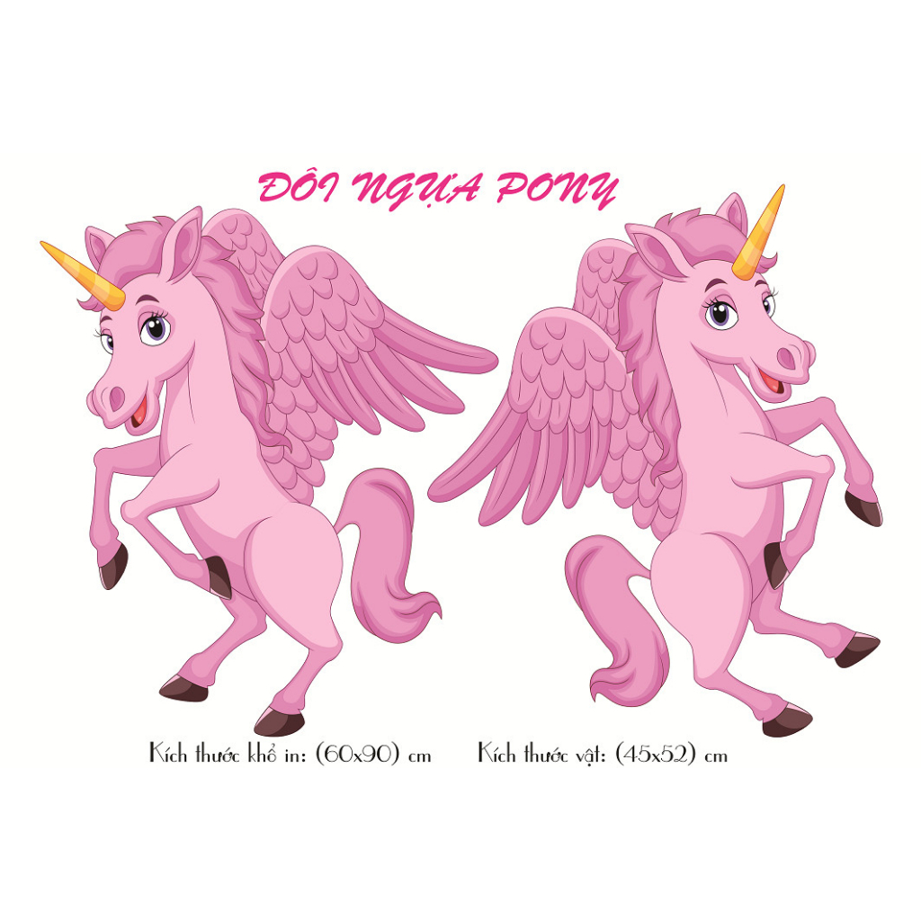 Decal dán tường cho bé hình ĐÔI NGỰA PONY Mới | Shopee Việt Nam