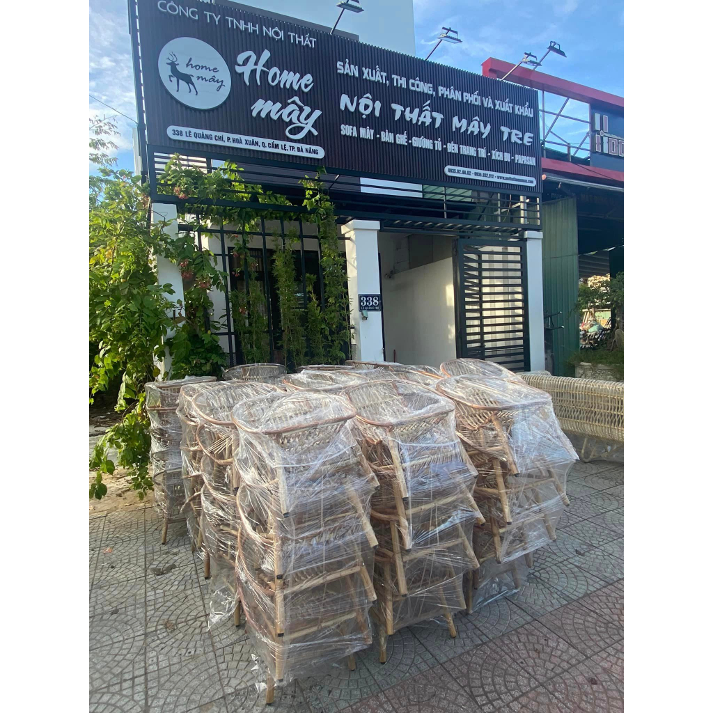 Ghế mây con sò HOME MÂY - Sản phẩm chắc chắn, kích thước phù hợp cho ban công Homestay