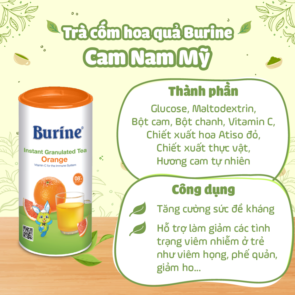 Ảnh Trà cốm hoa quả Burine 200g bổ sung Vitamin C, tăng đề kháng 3