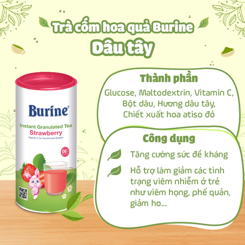 Ảnh Trà cốm hoa quả Burine 200g bổ sung Vitamin C, tăng đề kháng 2