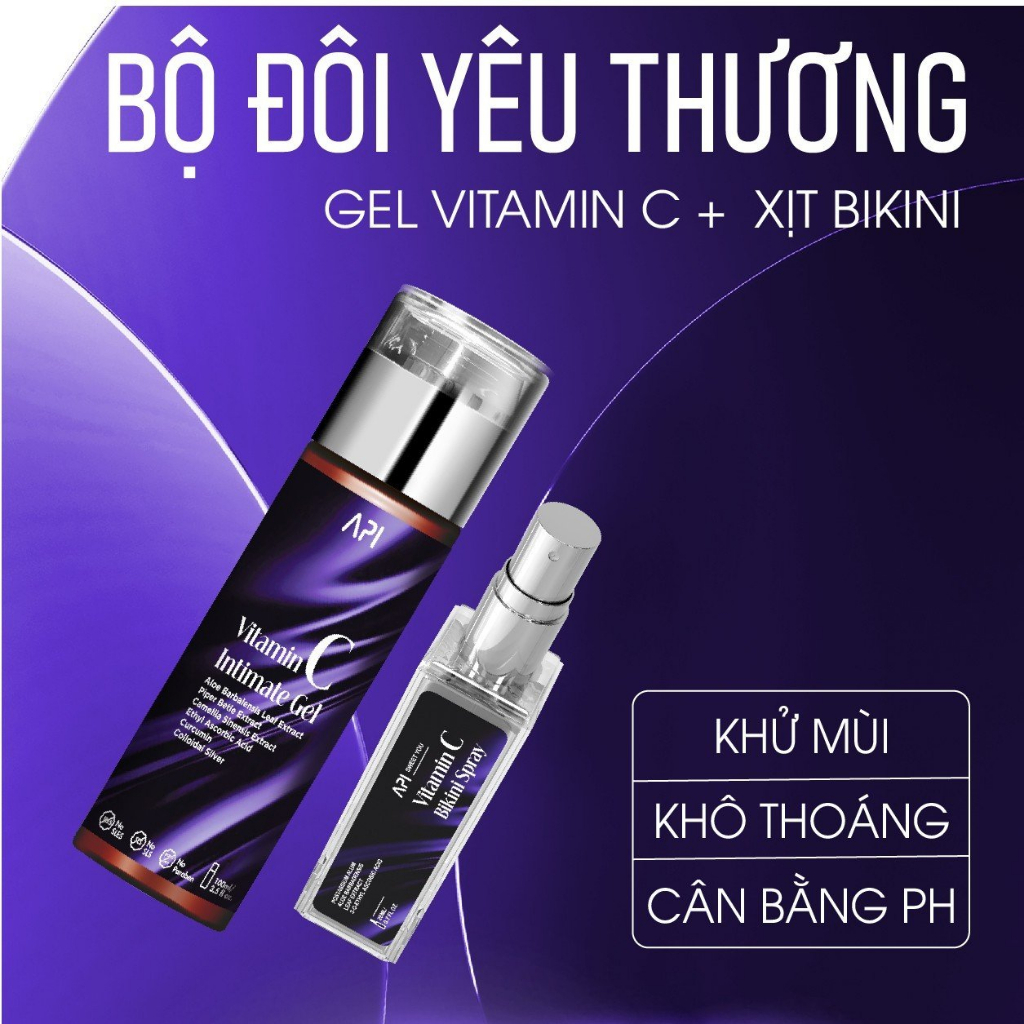Bộ Đôi Nước Hoa Khử Khuẩn Vùng Kín Mee Natural API Bikini Vitamin C