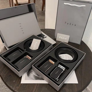Dây thắt lưng pedro nam 2 mặt thời trang cao cấp full box kèm túi giấy THL002