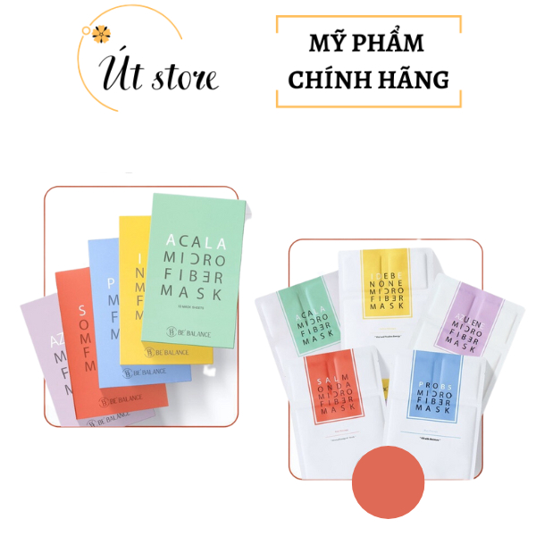 Mặt nạ dưỡng da Be’balance 3 in 1 Hàn Quốc Microfiber Mask, #Azulene #Idebenone #Acala #Pro B5 #Salmon, sample - 5 màu