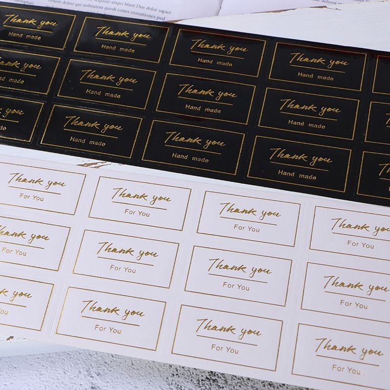 Tem thankyou ép kim dán hộp bánh 2 màu trắng đen | Shopee Việt Nam