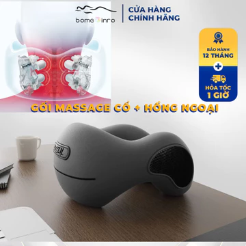Máy massage cổ vai gáy chữ U Mát xa cổ vai gáy kiêm gối ngủ tiện lợi Gối massage cao cấp - bảo hành 1 năm