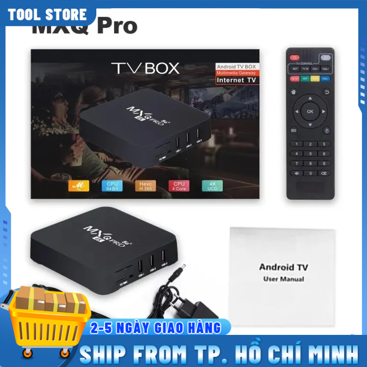 Android TV Box MXQ PRO 4K bản 8G+128GB Tiếng Việt Wifi 5G, Android tivi ...