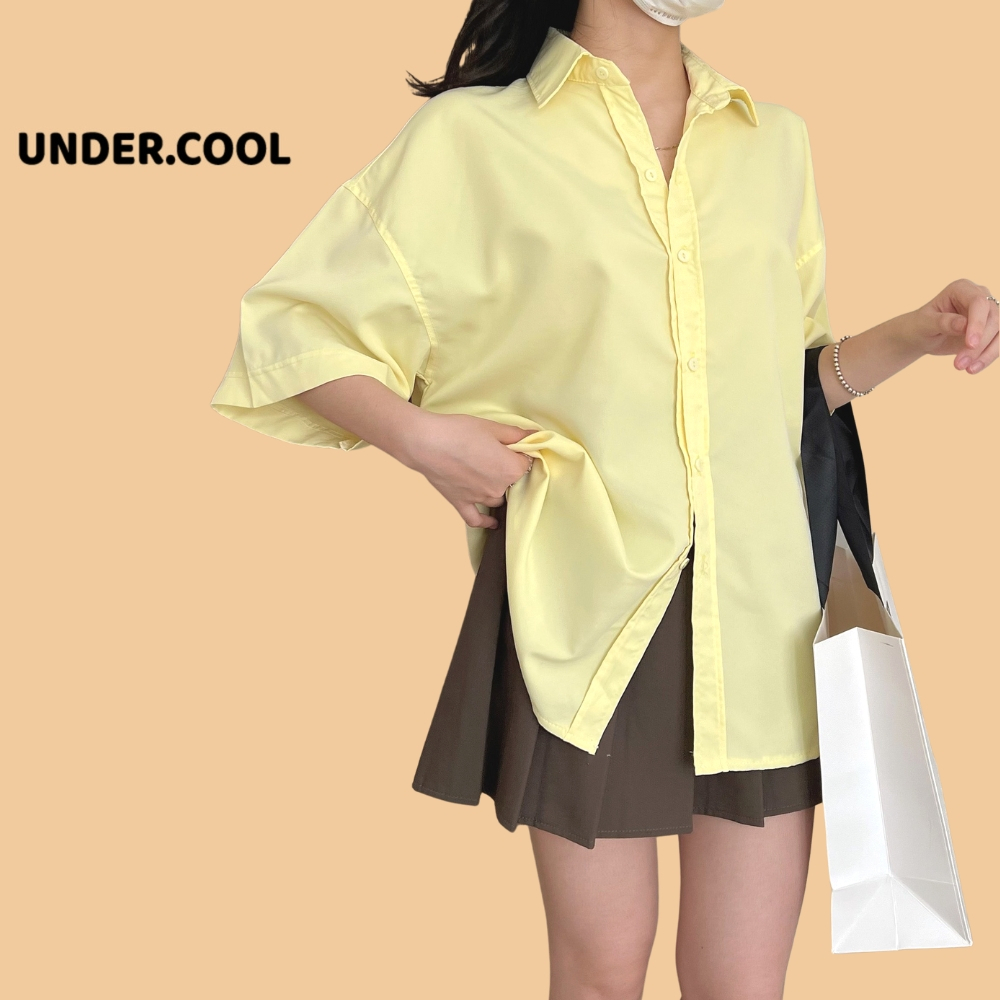 Áo Sơ Mi Cộc UNDERCOOL Dáng rộng Ngắn Tay Phong Cách Retro Độc Đáo Dành Cho Nữ ASM02