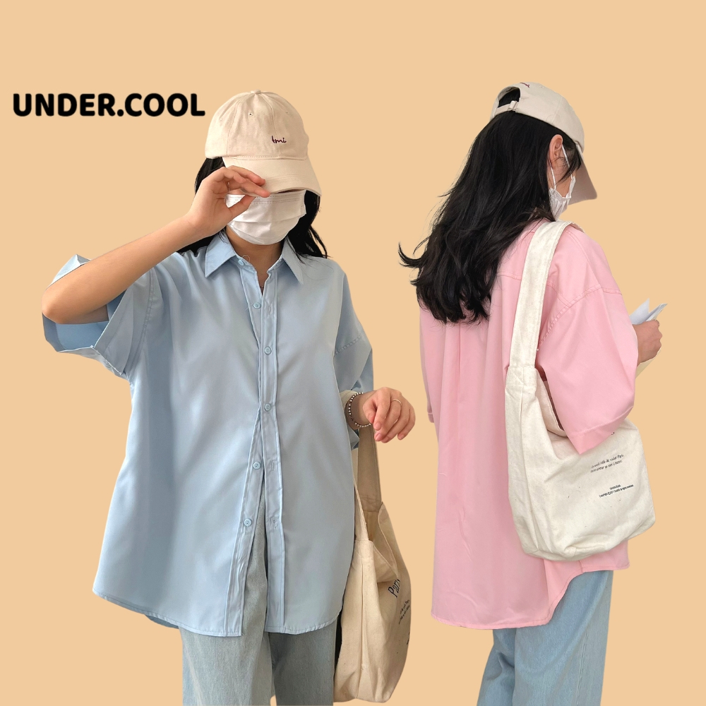 Áo Sơ Mi Cộc UNDERCOOL Dáng rộng Ngắn Tay Phong Cách Retro Độc Đáo Dành Cho Nữ ASM02