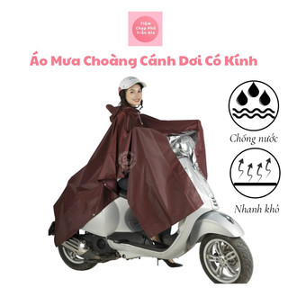 Áo Mưa Choàng Cánh Dơi Có Kiếng Đèn Dày Dặn, Bền Bỉ, Không Thấm Nước