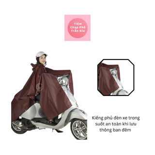 Áo Mưa Choàng Cánh Dơi Có Kiếng Đèn Dày Dặn, Bền Bỉ, Không Thấm Nước
