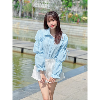 LOOK BASICC - Camila Shirt áo sơ mi tay nhún