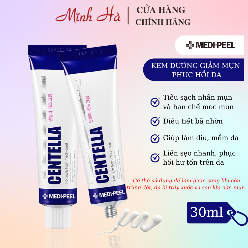 Kem dưỡng Medipeel Centella Mezzo Cream 30ml giúp giảm mụn, phục hồi da, làm dịu da.
