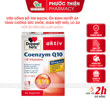 CoQ10 Doppelherz Coenzyme Q10 Bổ tim mạch, ổn định huyết áp, giảm mệt mỏi 30 viên
