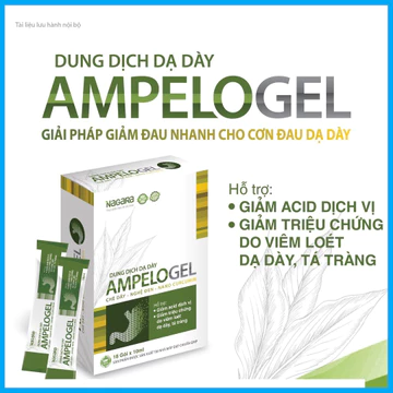 Dung dịch dạ dày Ampelogel, hỗ trợ viêm loét dạ dày thượng vị, trào ngược dạ dày, giảm chướng bụng, ợ chua ợ hơi.-DH