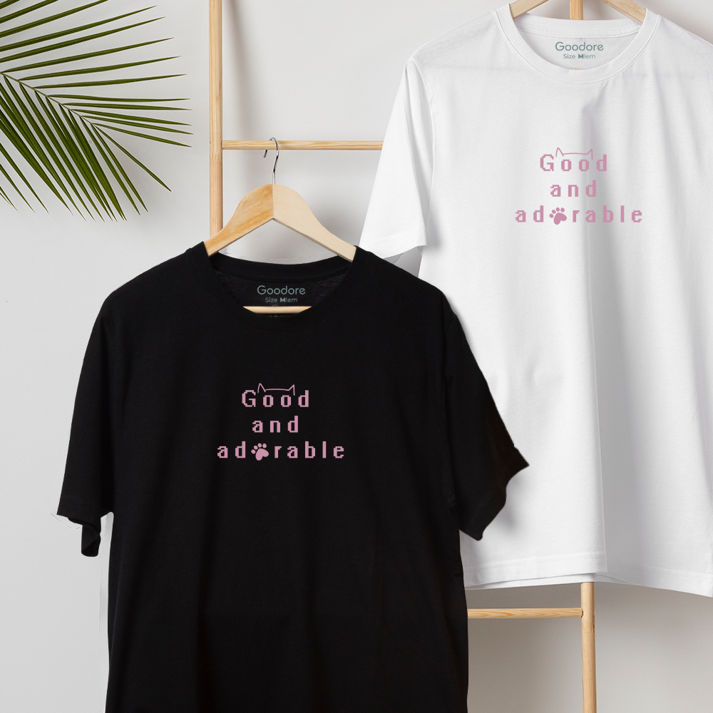 Áo phông cotton unisex nam nữ Goodore Catty thoáng mát năng động thiết kế độc đáo