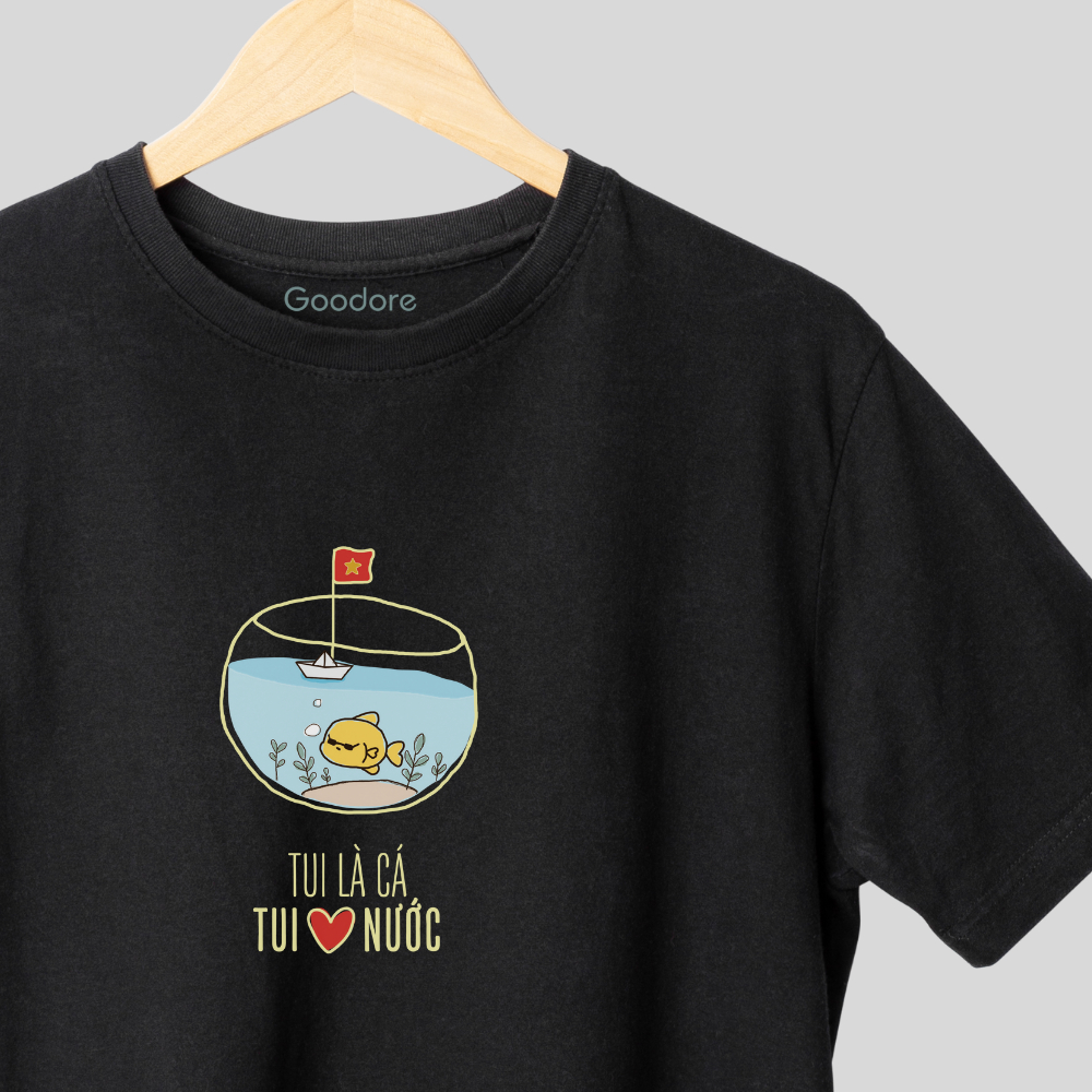 Áo thun cotton unisex nam nữ Goodore Cá Cool thoáng mát năng động form Oversize thiết kế độc đáo