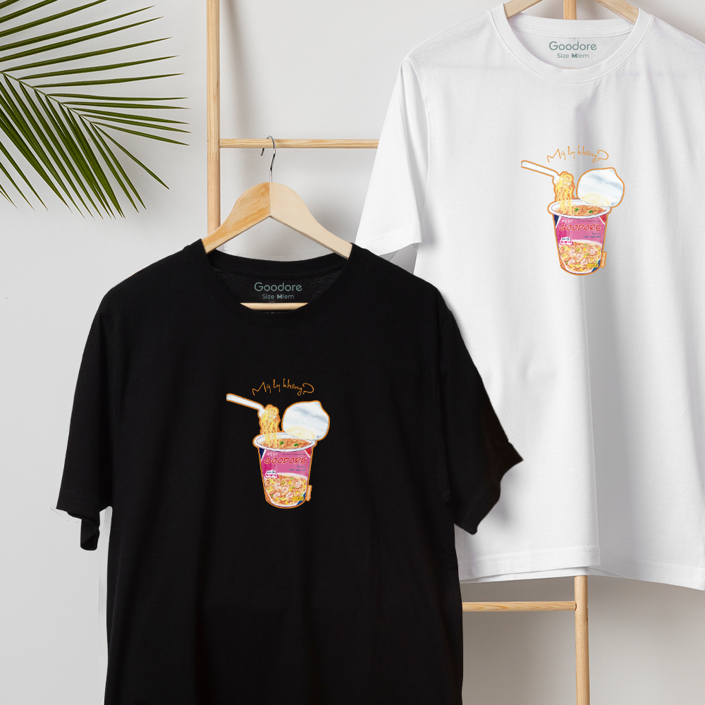 Áo thun Oversize cotton unisex nam nữ Goodore Mỳ tôm thoáng mát năng động thiết kế độc đáo
