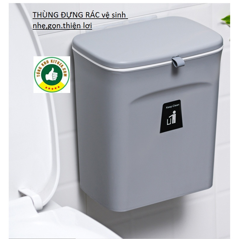 Thùng đựng rác treo cánh cửa tủ bếp,PHÒNG vệ sinh,phòng có nắp đậy trượt thông minh, thùng rác văn phòng tiện lợi