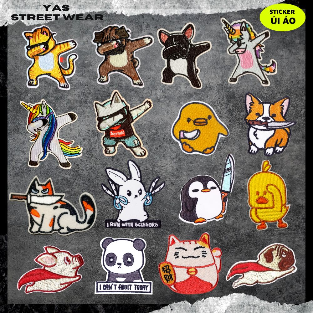 Sticker ủi áo cao cấp, miếng dán quần áo dùng làm Patch ủi, miếng vá ...