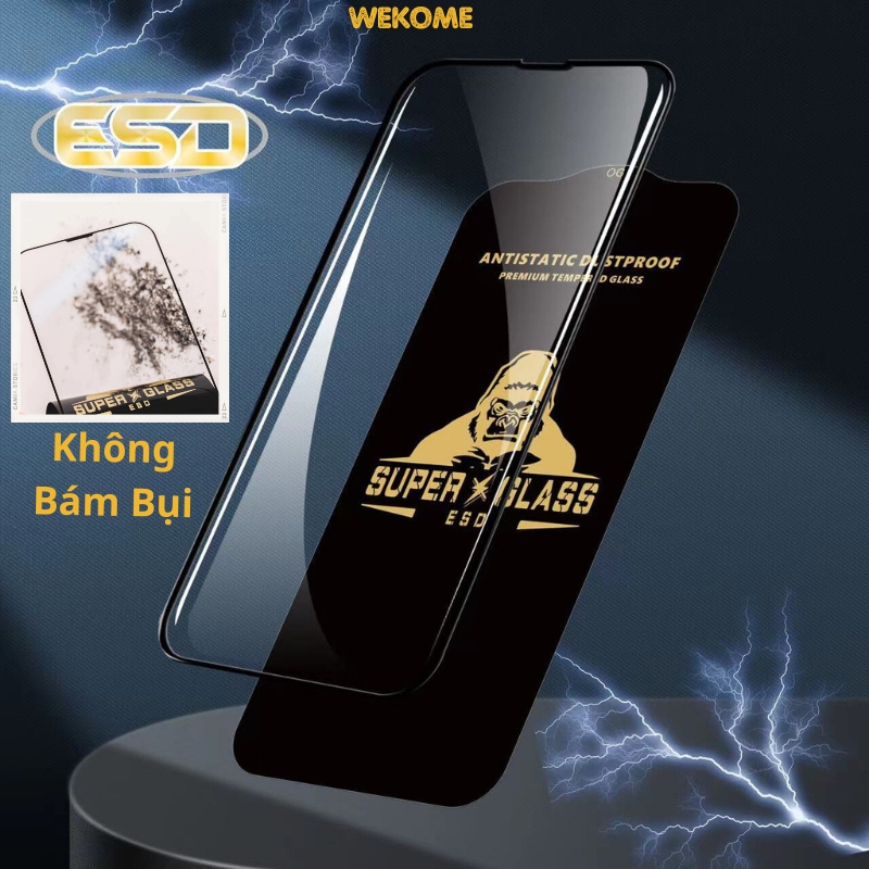 Kính Cường Lực iphone kingkong Black Wekome, chống bụi khi dán, full màn, ip 7plus/xsmax, 11Promax, 12 13 14 Pro max
