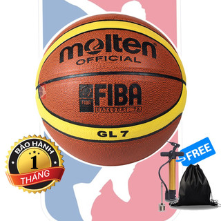 Bóng rổ da Molten GL7 - size 7 - Tặng bơm + Balo rút + Kim bơm và Túi lưới đựng bóng SIEU HOT