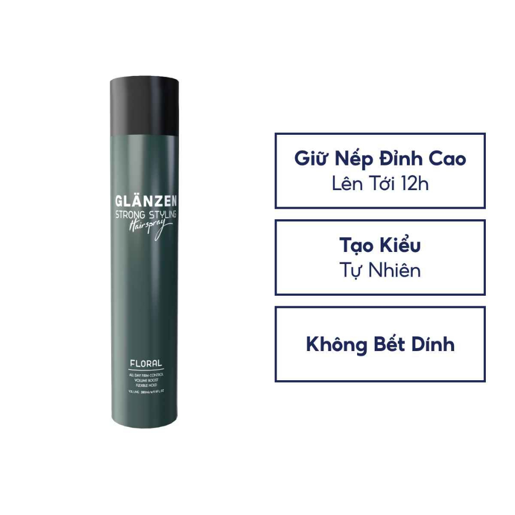 Gôm tạo kiểu tóc Glanzen - 380ml | Original, Prime Floral