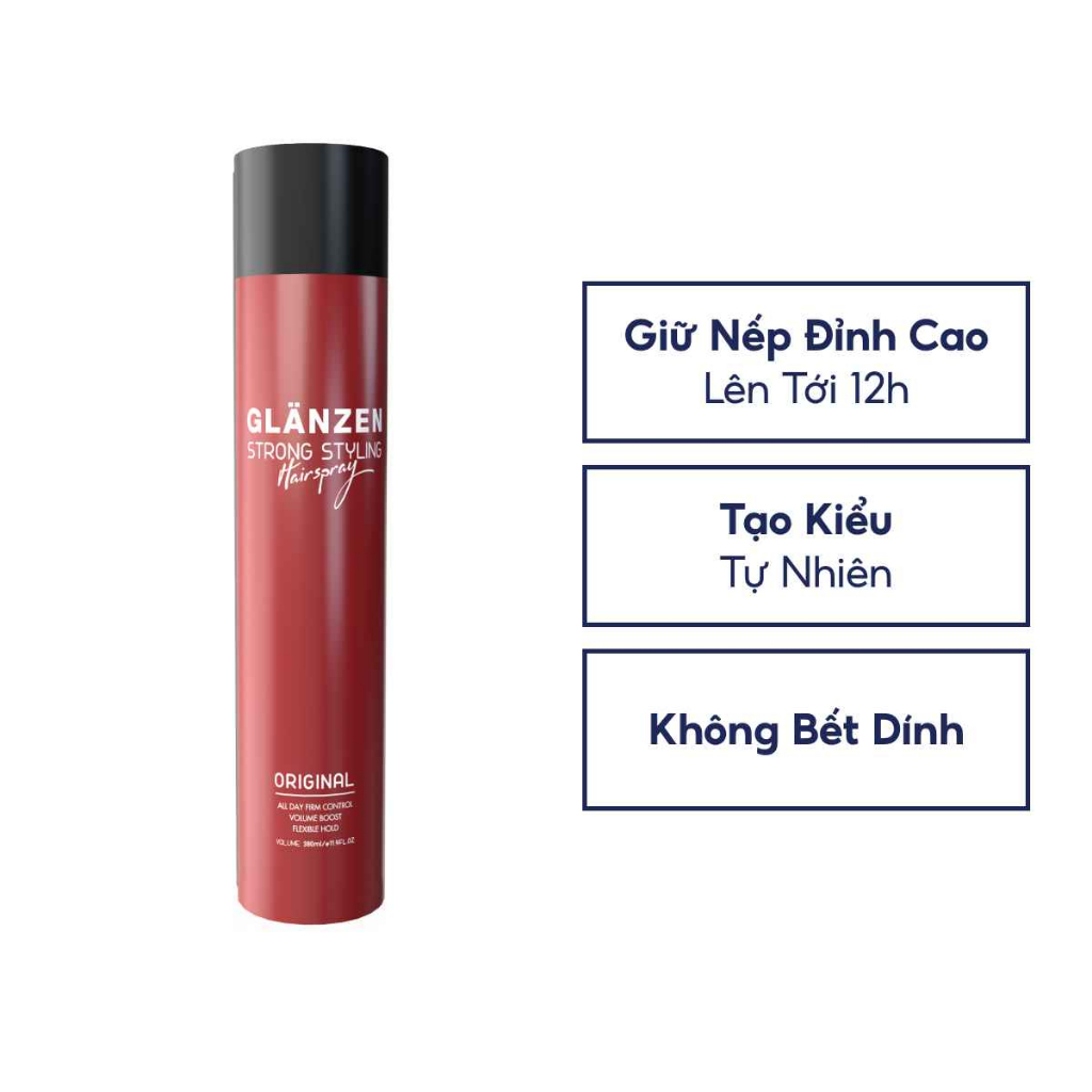 Gôm tạo kiểu tóc Glanzen - 380ml | Original, Prime Floral