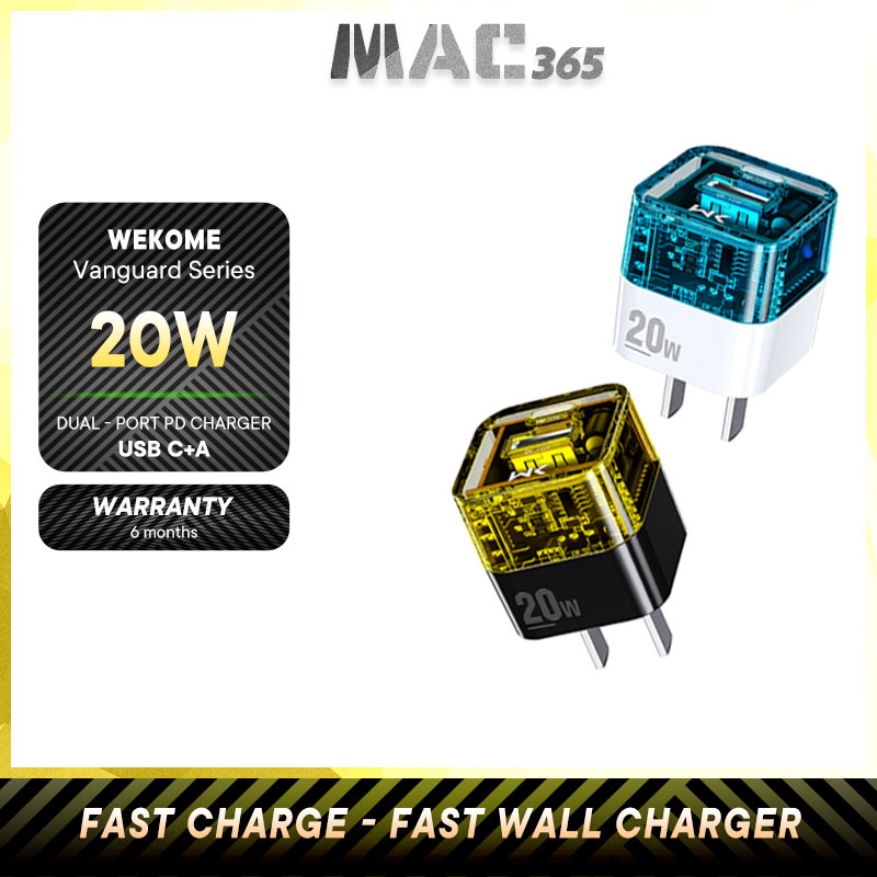 Củ Sạc Nhanh 20W Wekome Vanguard Series Thiết Kế Trong Suốt Tích Hợp 2