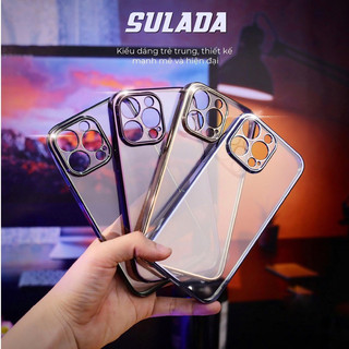 Ốp Sulada lưng trong viền màu bảo vệ camera cho iph 12promax 13 13pro 13promax 14pro 14promax